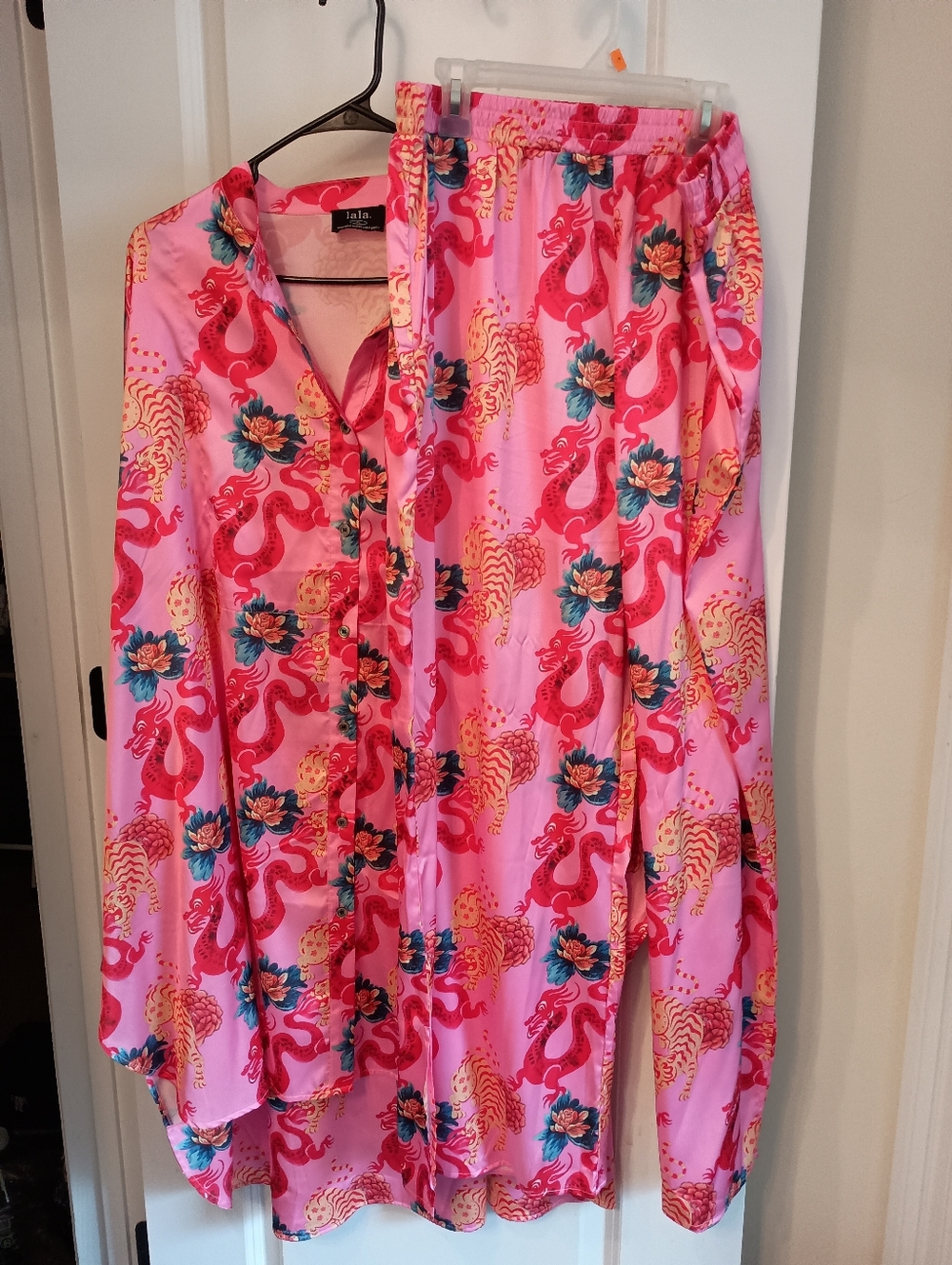 Dressed In LALA Satin Button-Up Set